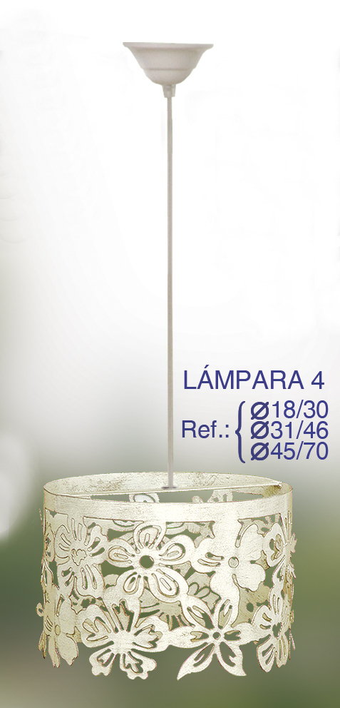 LAMPARA DE FORJA MODELO 4 FLORES