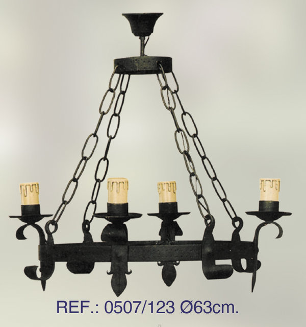 Wrought iron hanging lamp 4 lights