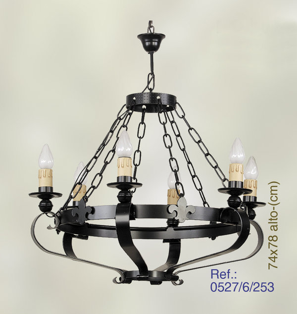 VALENCIA 0527/6 MODEL FORGING 6-LIGHT LAMP