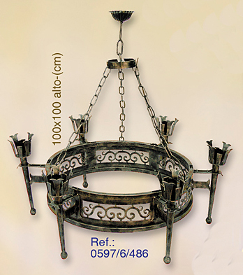 LAMP OF 6 LIGHTS FORGED MODEL GALICIA 0597/6