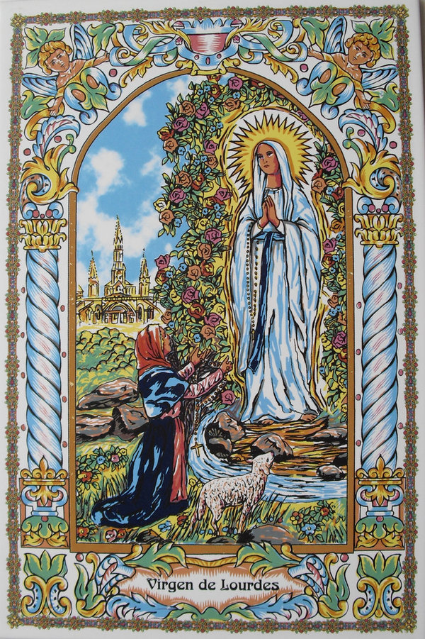 Azulejo Virgen de Lourdes