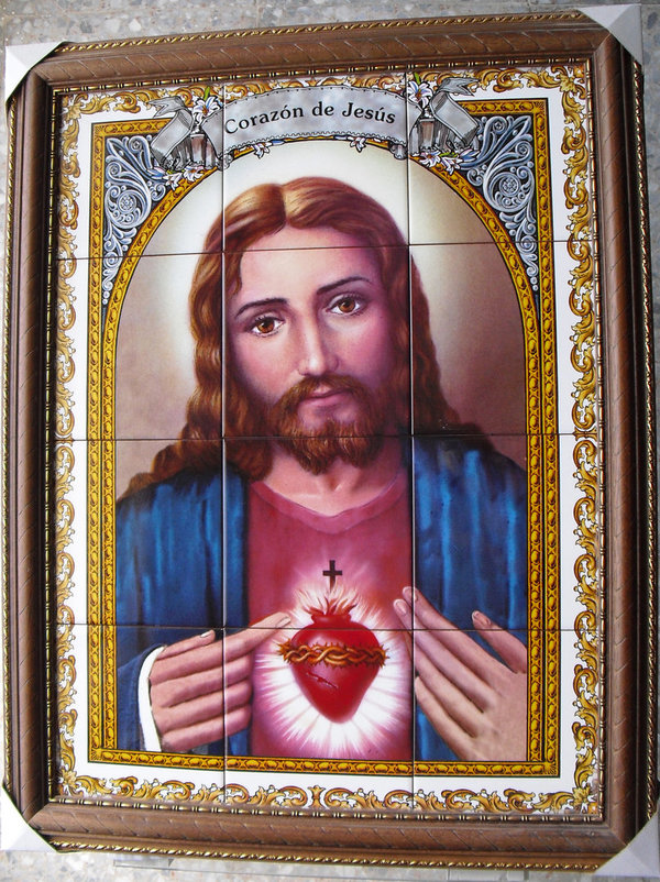 Cuadro azulejos Corazón de Jesus