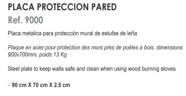 Placa proteccion de pared para estufas - 9000