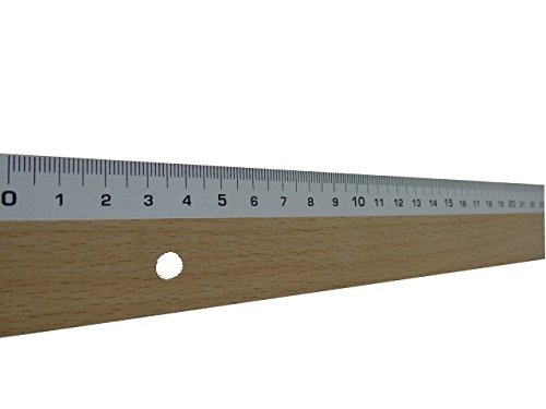 Regla de madera de 1 metro, medición en mm.