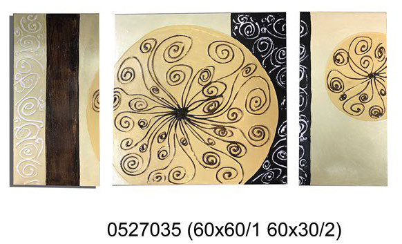 2 Cuadros Tripticos de pinturas 120 x 60 cm - 0527035