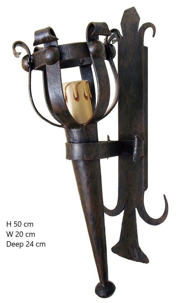 Applique torche de forge médiévale 2007P