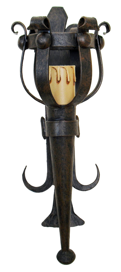 2007P medieval forge torch wall light