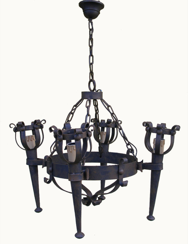 Lámpara de techo medieval de 4 luces