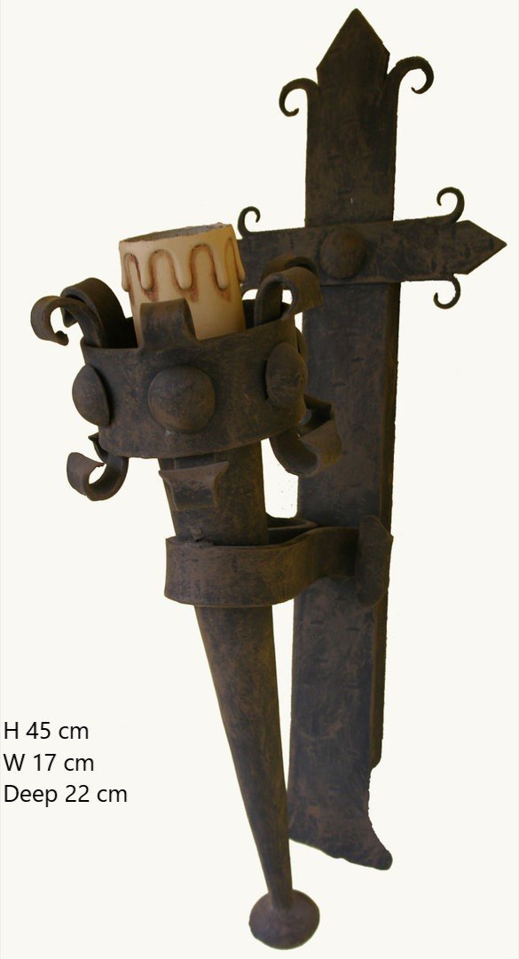 Mittelalterliche 1-flammige Fackelwandleuchte - AP2003