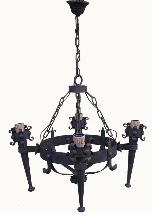 Mittelalterliche Deckenlampe mit 4 Fackeln. CT2003/4