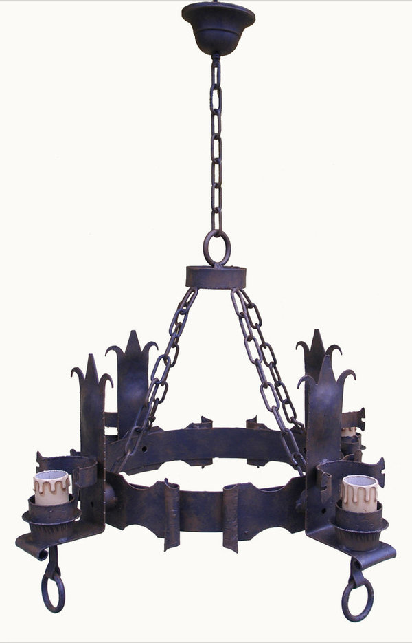 Medieval wrought iron lamp with 4 lights - CT105/4