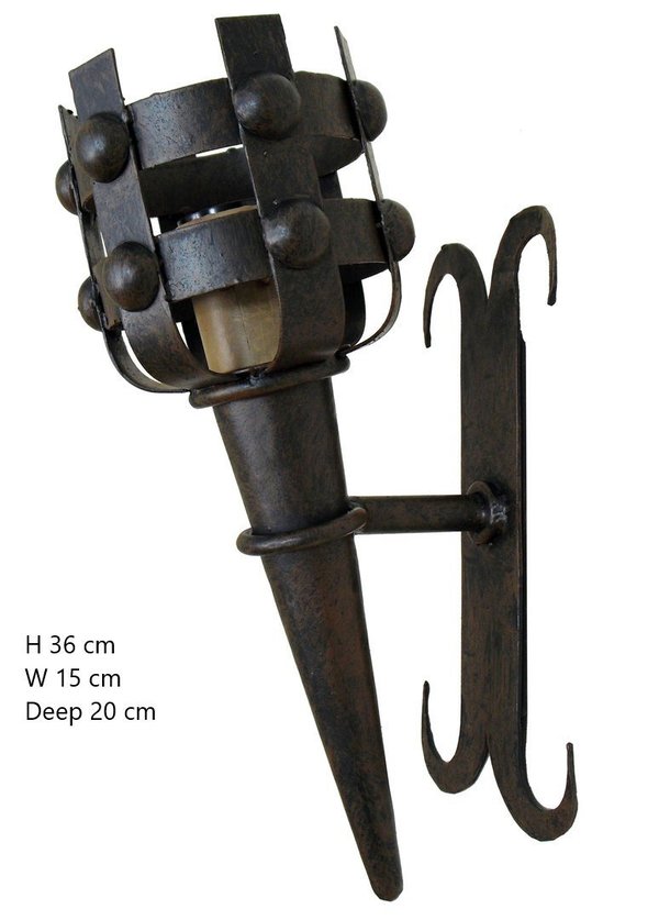 Forge wall light medieval torch 1 light - AP2010PP