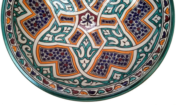 Plato de cerámica de Fez color verde