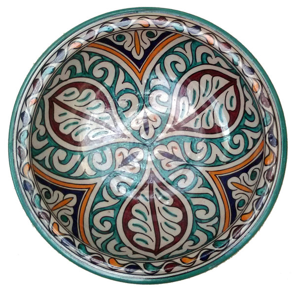 Plato de cerámica de Fez color verde - Mod. 2