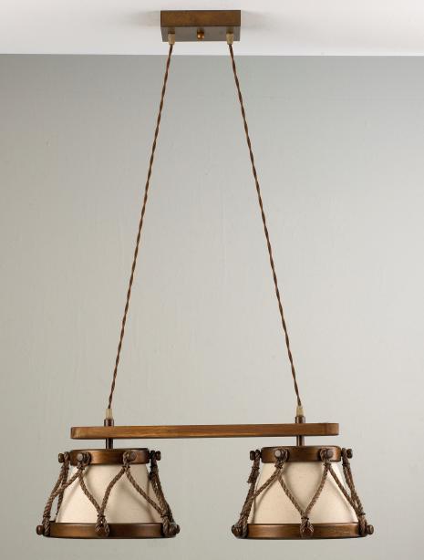 Lámpara colonial de 2 luces modelo Tambor