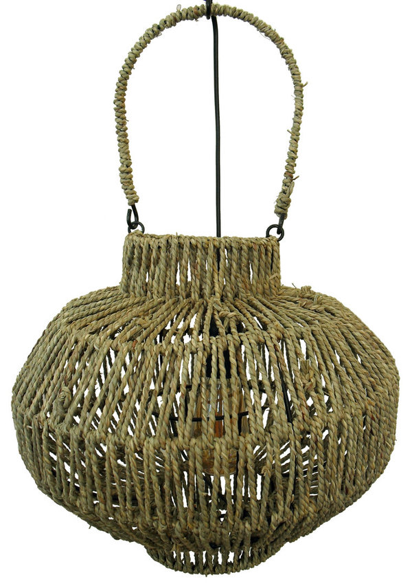 Lámpara colgante rústica de techo con fibra vegetal "Komodo"