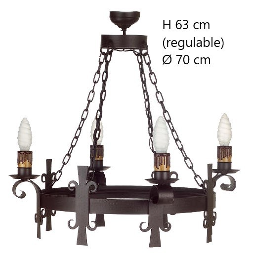 RUSTIC LAMP, FRAGUA 4 LIGHTS