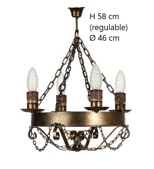 RUSTIC LAMP, CADENA ​​4 LIGHTS