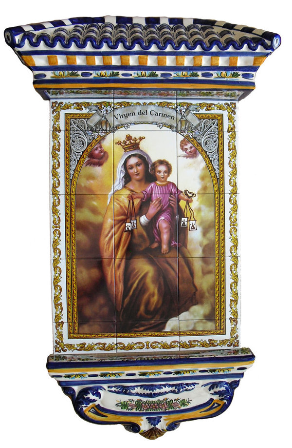 Virgen del Carmen mosaico mas tejado grande