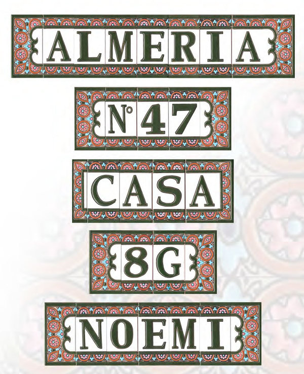 Letras y números de cerámica CHICA ARCO VERDE