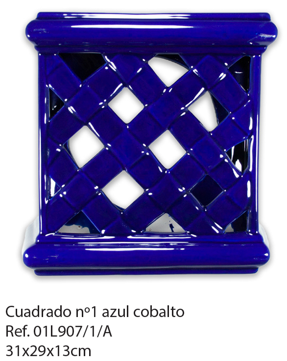 APLIQUE CUADRADO Nº1 azul cobalto